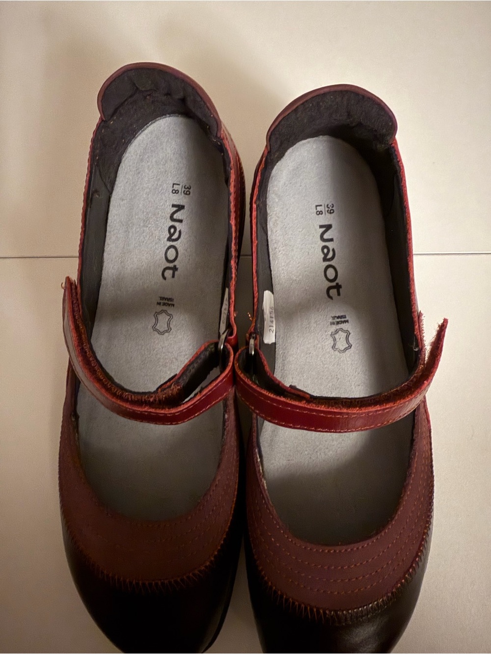 Noat Kire Mary Jane Flat (Women) Violet/ Bordeaux Leather US 8/ 39 EU - Picture 8 of 10